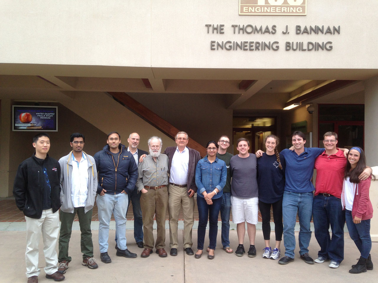 Greg with students, Winter Quarter 2015