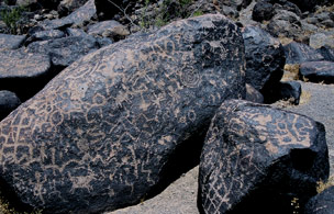 Rocks at Painted Rocks Petroglyph Site